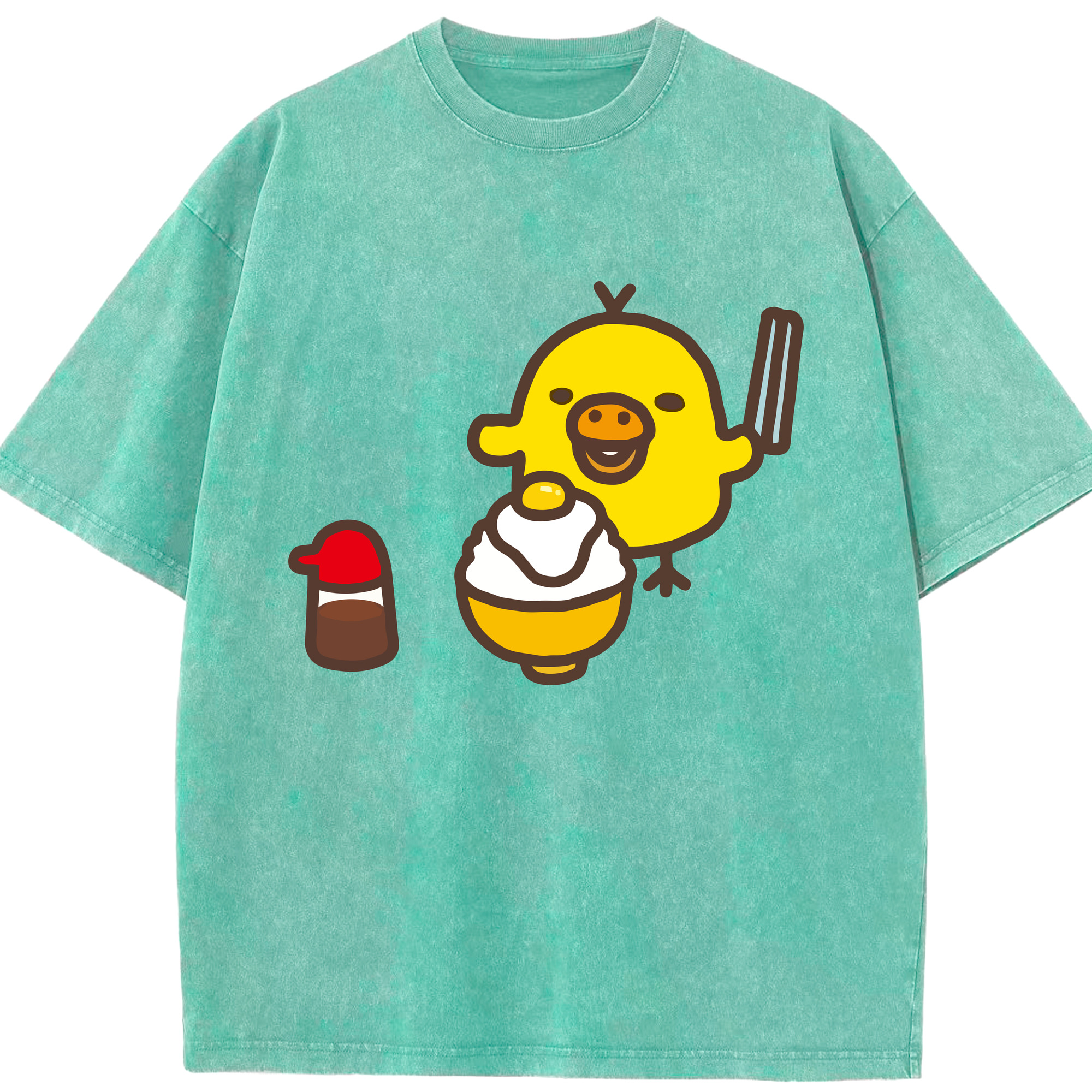 （画像用） リラックマ リラックマ キイロイトリ Rilakkuma Korilakkuma Kiiroitori 綿100% ヴィンテージ風 半袖Tシャツ（フロントプリント）